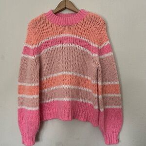 Pieces Brand Pink Striped Sweater